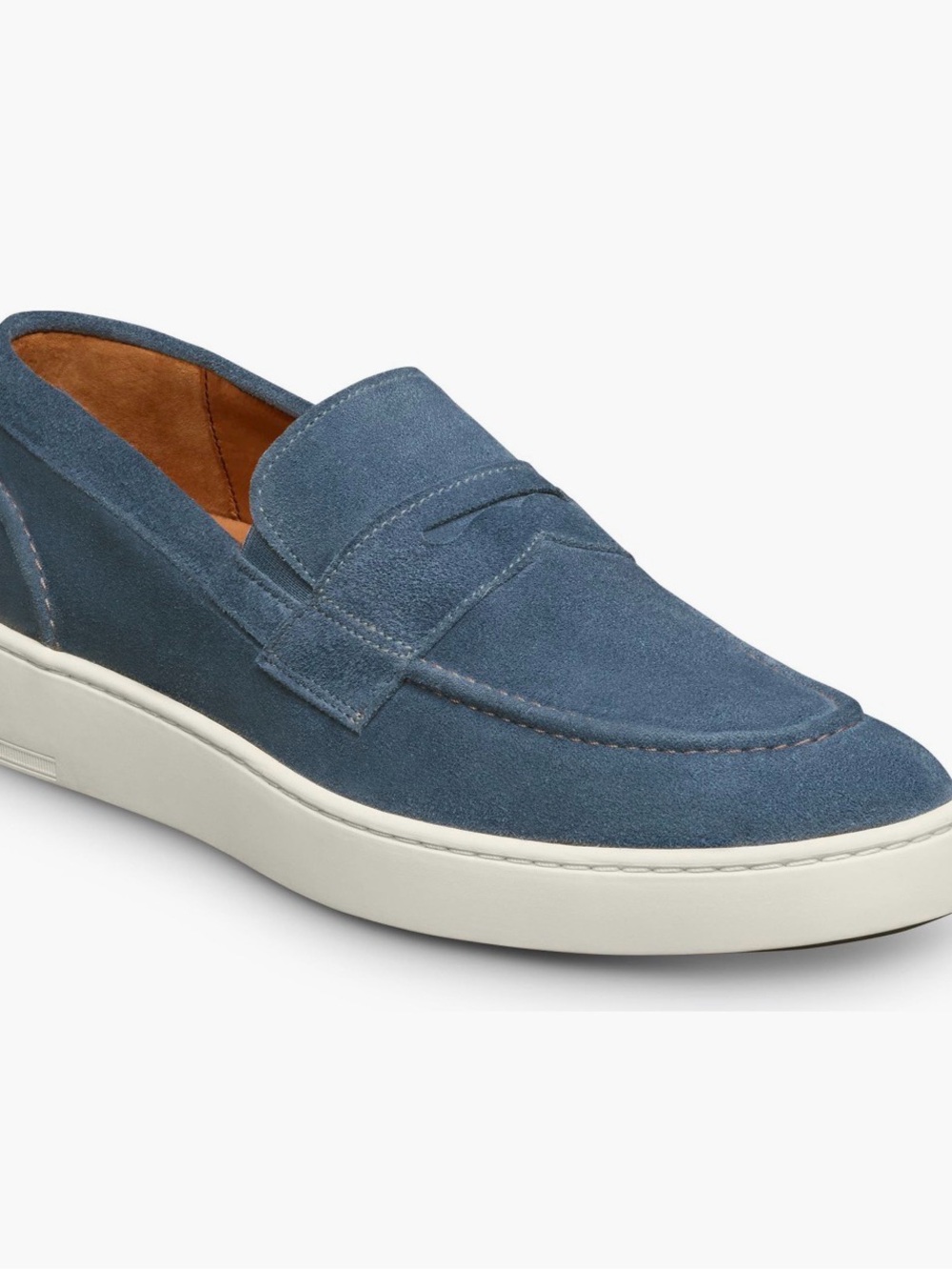 Allen Edmonds Randolph 2.0 Blue Suede Slip-On Loafers with White Sole 10.5